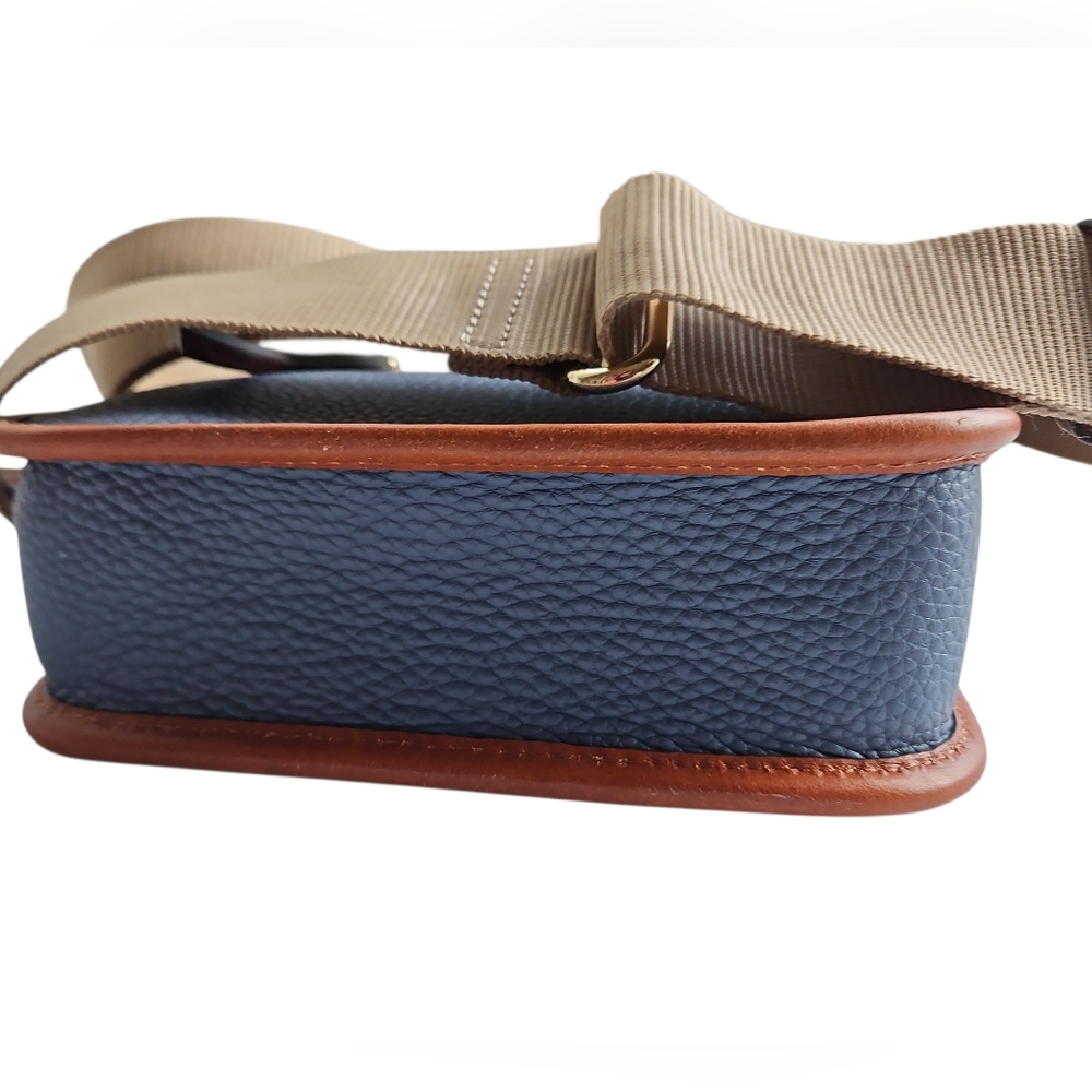 Dooney & Bourke Pebble Grain Small Messenger w/Guitar Strap Blue NWT - Picture 11 of 11